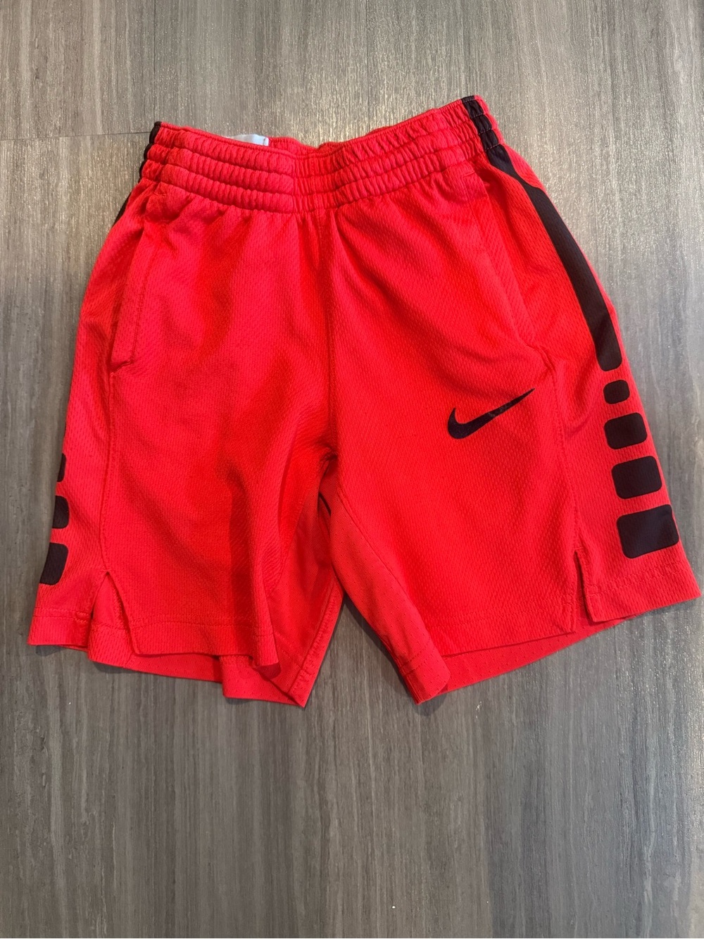 Nike Red Youth Athletic Shorts with Black Accents